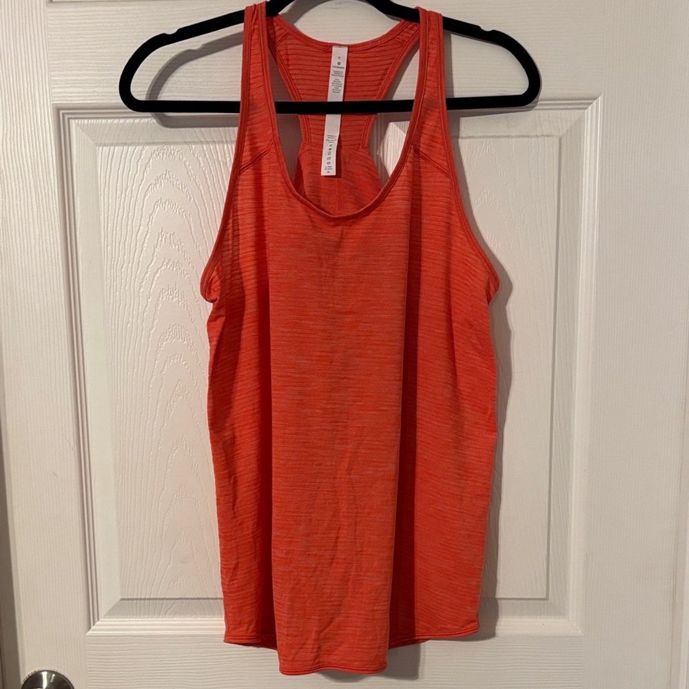 Lululemon Essential Tank Size 8 Heathered Red Orange